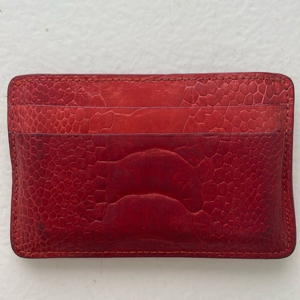 Ostrich skin credit card holder